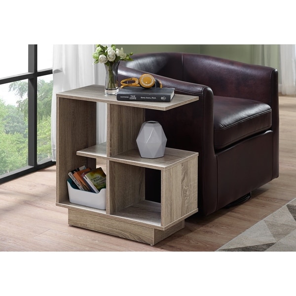 Accent Table， Side， End， Narrow， Small， 3 Tier， Living Room， Bedroom， Laminate， Contemporary， Modern