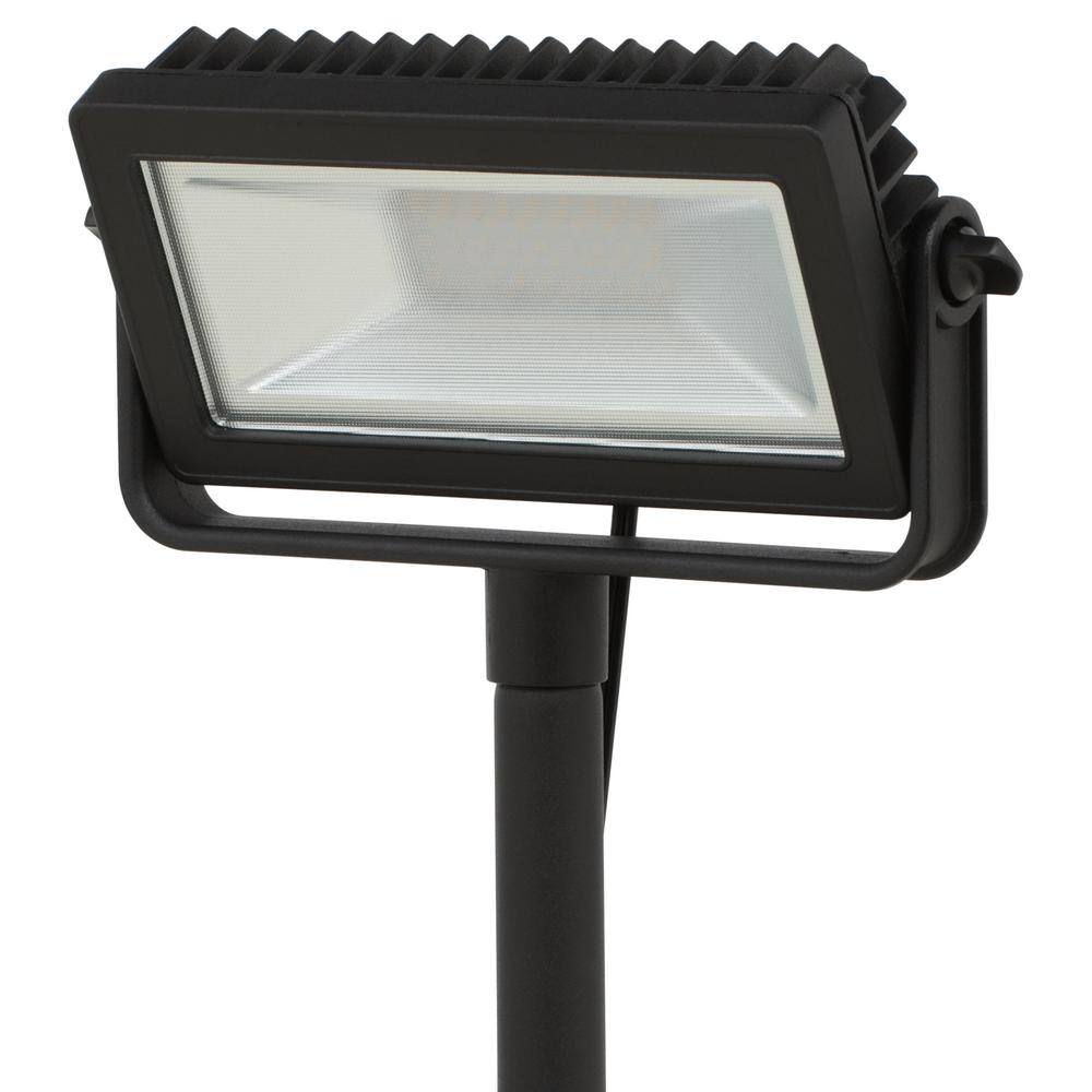 Hampton Bay Low Voltage Black Outdoor Integrated LED Landscape Flood Light with 3 levels of intensity HD33680BK