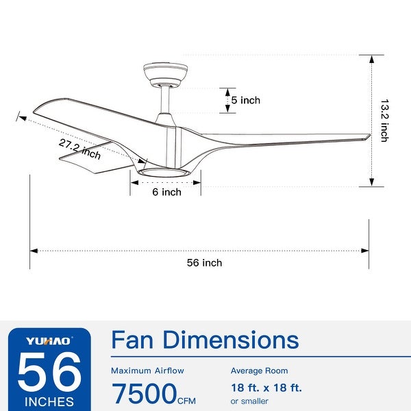 56 In.Intergrated LED Ceiling Fan with Wood Grain ABS Blade Shopping - The Best Deals on Ceiling Fans | 41719742