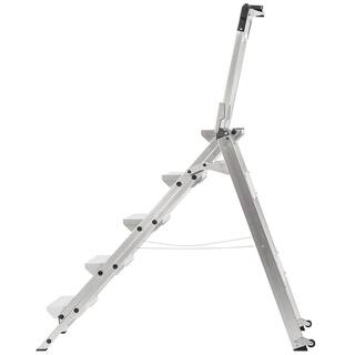 XTEND+CLIMB 5-Step Ultra Duty Aluminum Folding Stool with Handrail with 375 lbs. Load Capacity Type IAA Duty Rating WT5