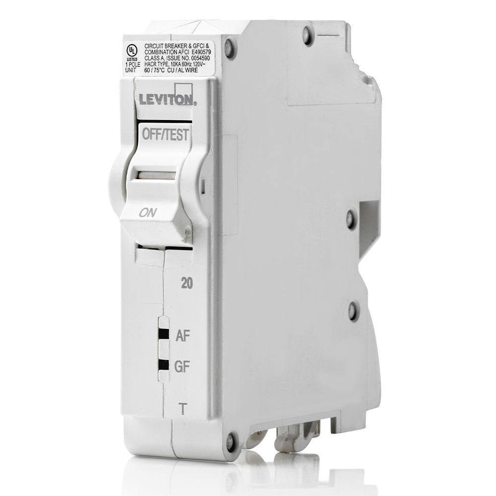 Leviton Branch Circuit Breaker AFCIGFCI 1-Pole 20 Amp 120-Volt Thermal Magnetic R02-LB120-DFR