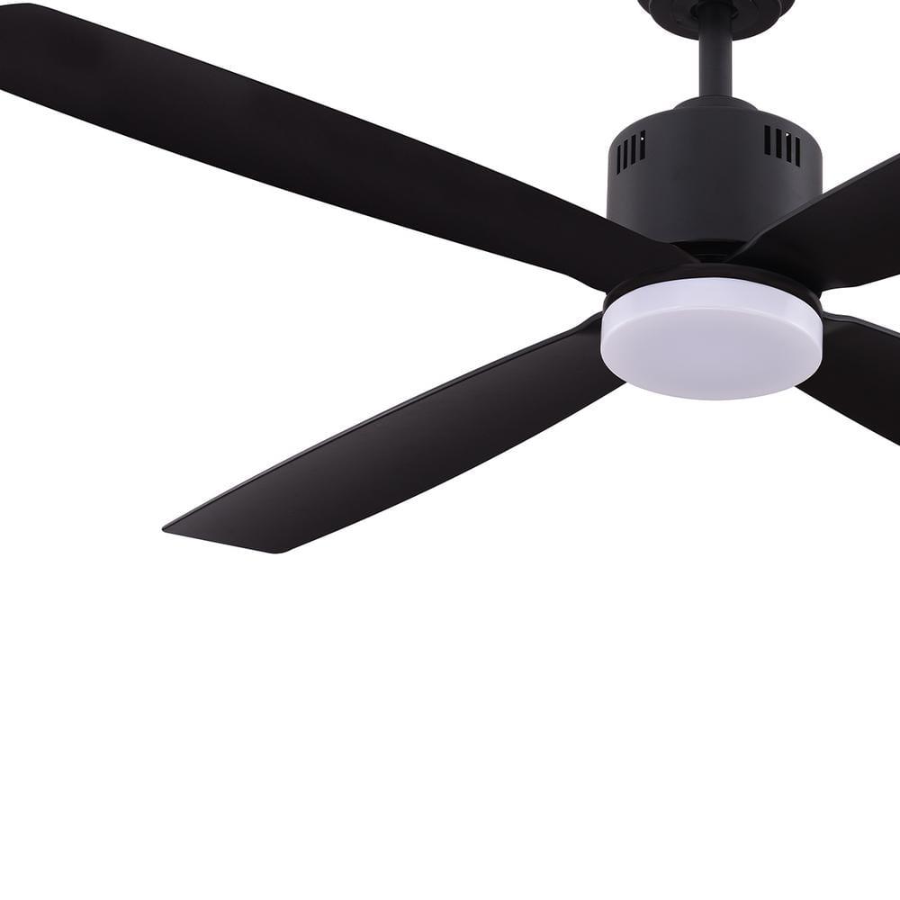 Home Decorators Collection Kitteridge 52 in LED Indoor Matte Black Ceiling Fan with Light Kit