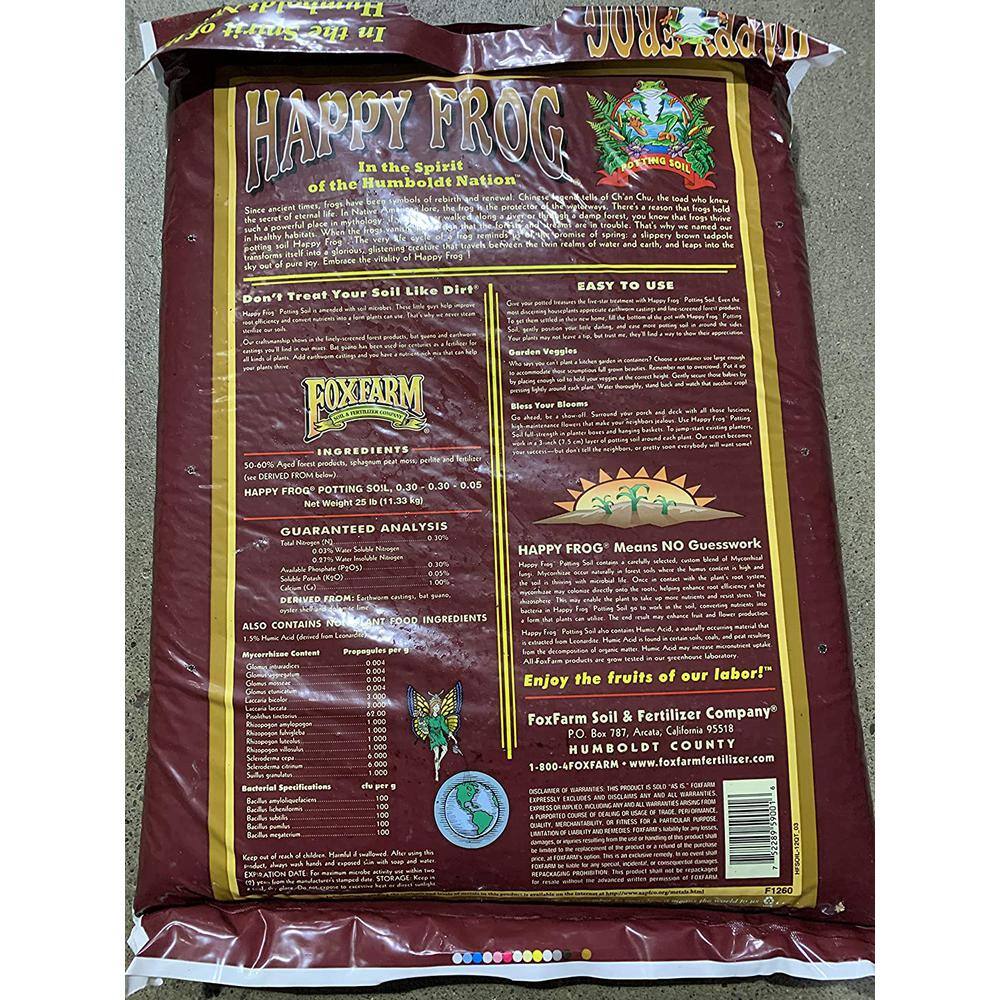 FOXFARM Happy Frog Nutrient Rapid Growth Garden Potting Soil 12 quart (2 Pack) 2 x FX14054