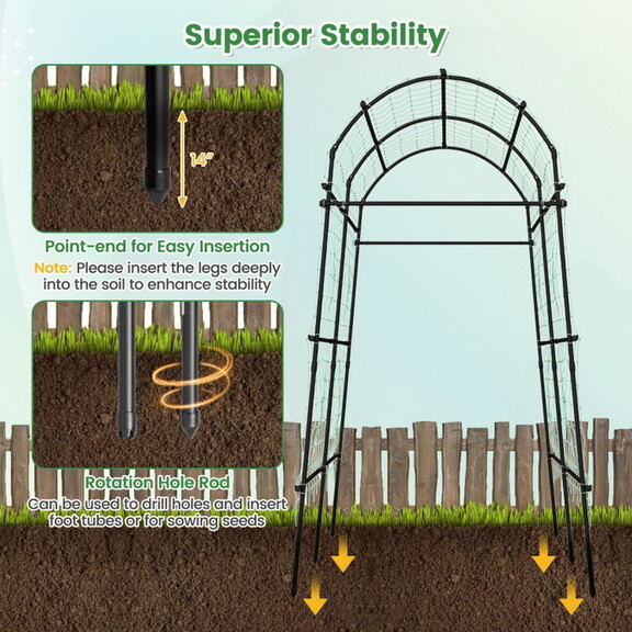 Costway 52481967 7.5 Feet Garden Arch Trellis with...