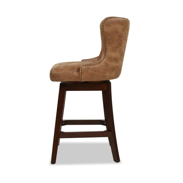 Holmes Tufted High-Back 360 Swivel Counter-Height Barstool