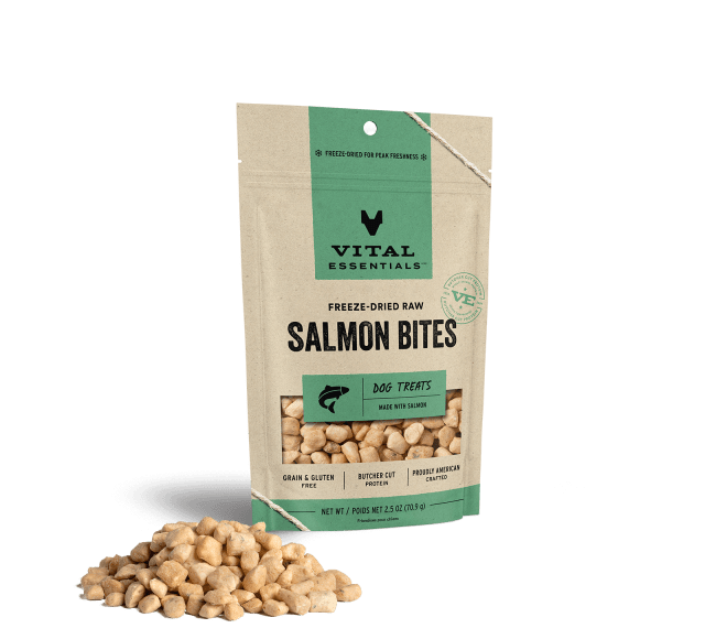 Vital Essentials Freeze-Dried Raw Salmon Bites Dog Treats