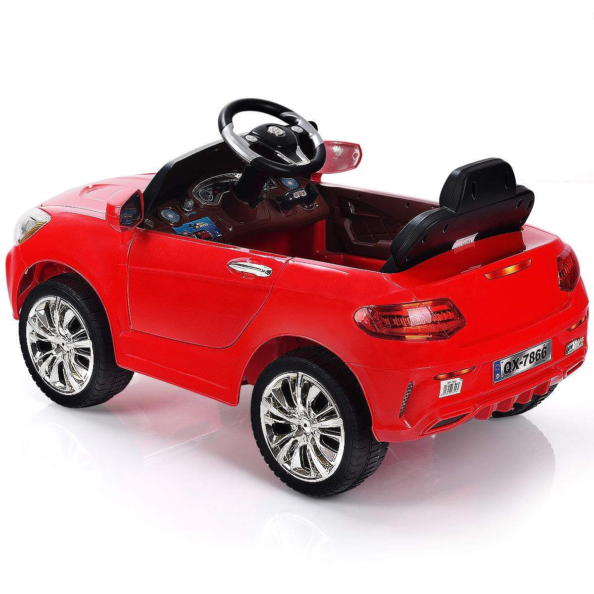 Costzon Kids Ride On Car, 6V RC Parental Remote Control & Foot Pedal Manual Modes, Red