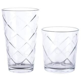 GIBSON HOME 16 Piece Lattice Glassware Drinkware Set 985117467M