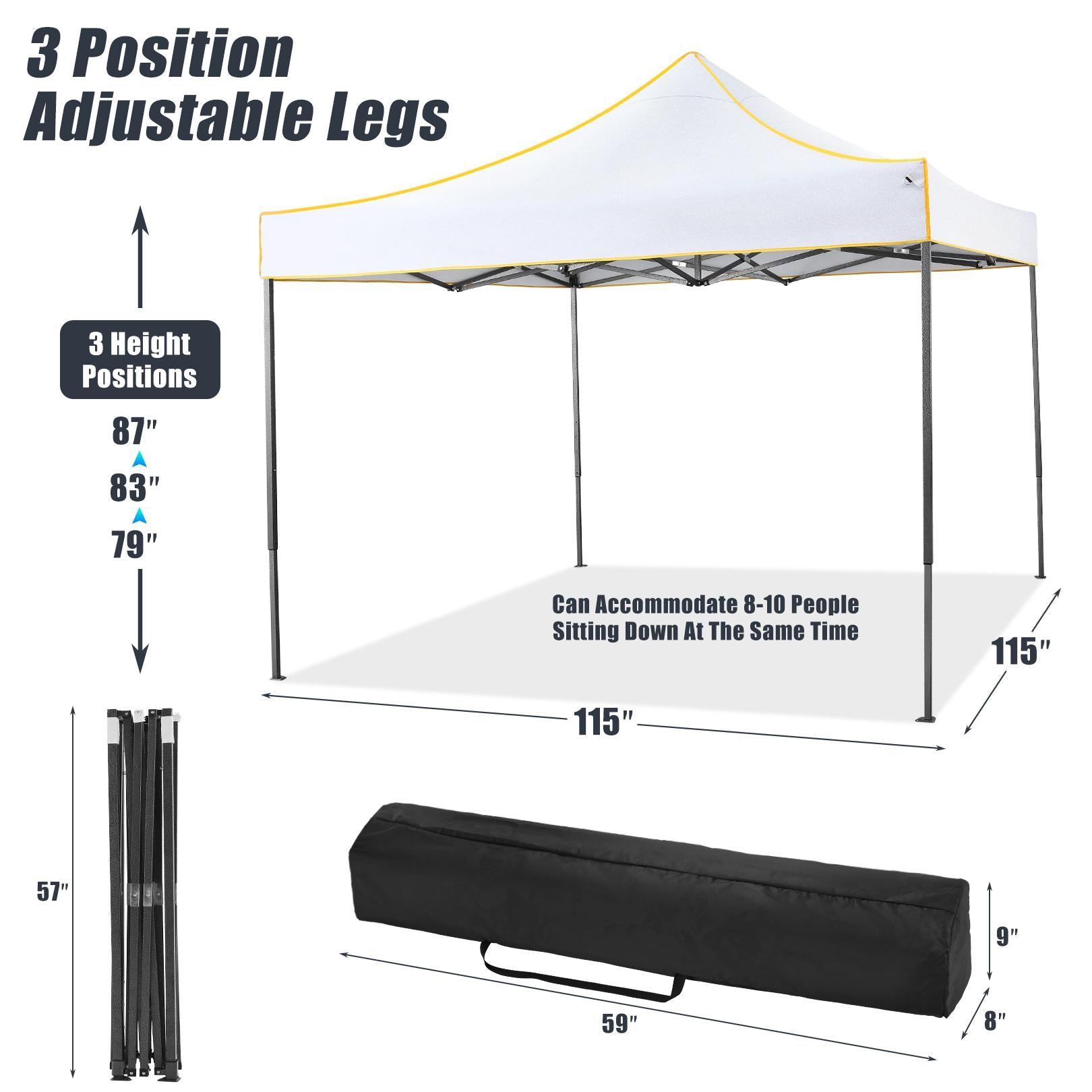 10'x10' Outdoor Canopies Gazebo - Pop Up Instant Gazebo with Waterproof and UV Protection - Patio Gazebo for Backyard, Outdoor, Patio and Lawn