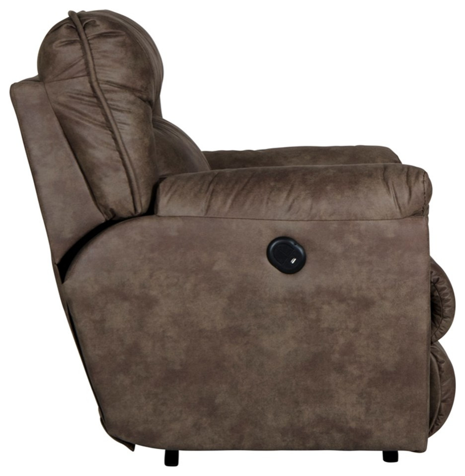 Catnapper Thompson Power Wall Hugger Recliner in Brown Polyester Fabric   Contemporary   Recliner Chairs   by Homesquare  Houzz