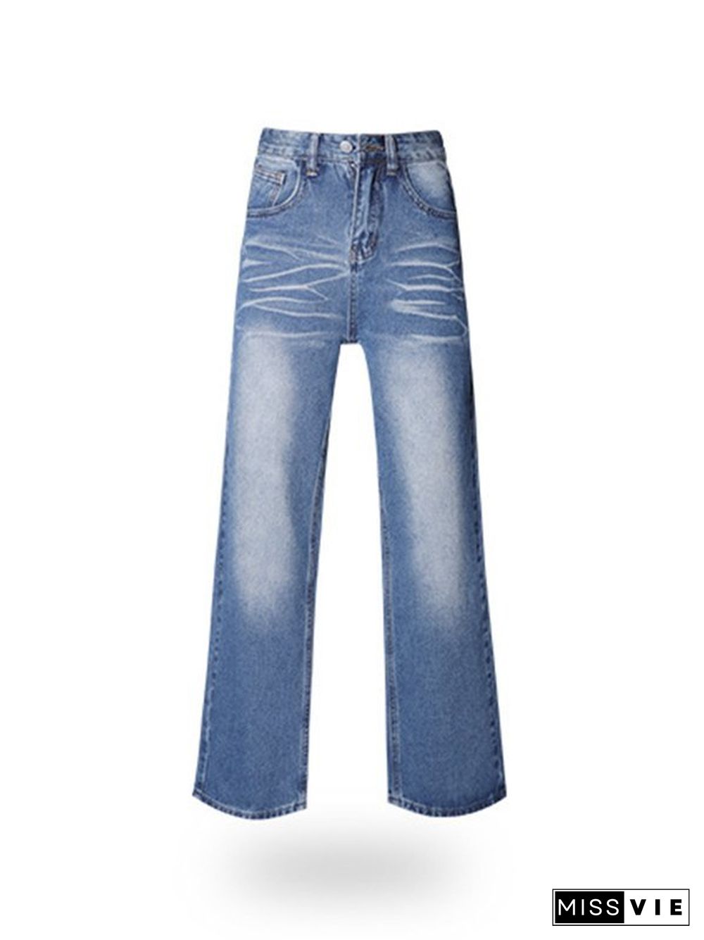 Classic Faded Wash Boyfriend Jeans