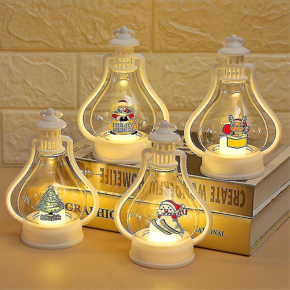 Christmas Ornaments Led Lights Children's Portable Window Ornaments Christmas Tree Pendants1pcs-whit