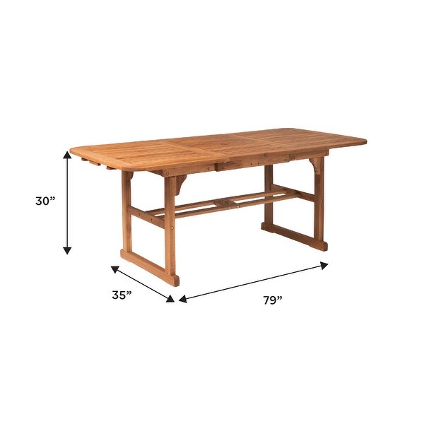 Middlebrook Surfside Acacia Wood Outdoor Extension Dining Table