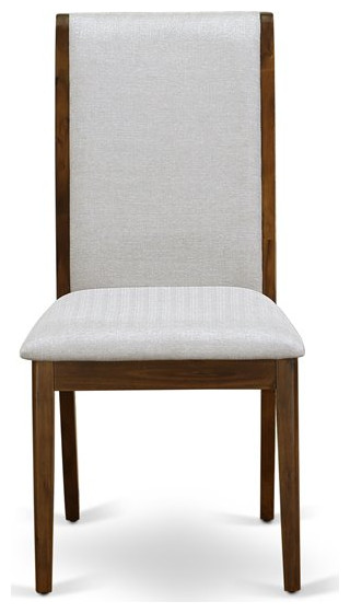 East West Furniture Lancy 39 quotFabric Dining Chairs in Walnut/Gray (Set of 2)   Transitional   Dining Chairs   by Homesquare  Houzz