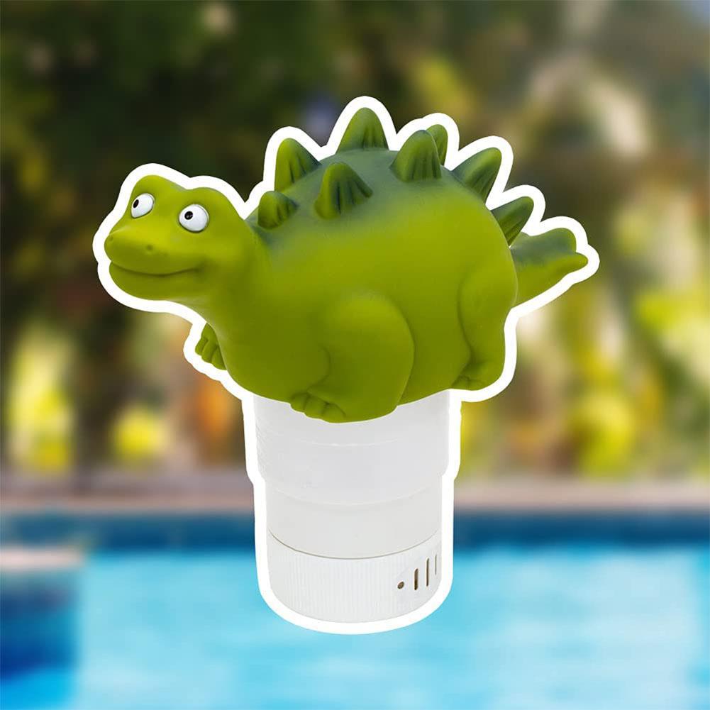 WWD POOL Pool Chlorine Floater for Chlorine Tablets 3 inch Floating Pool Chlorine Bromine Dispenser Holder Green Dinosaur