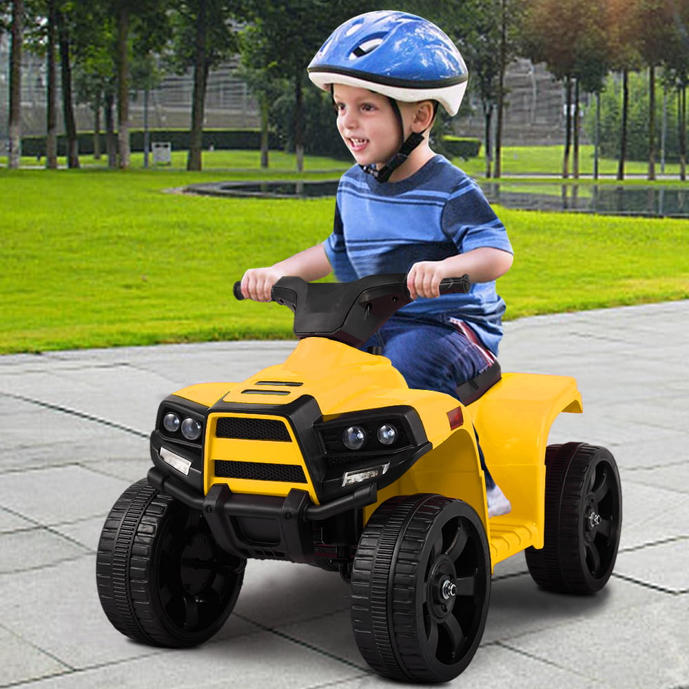 iRerts 6V Kids Ride on Toys, Battery Powered Ride on ATV Cars for Boys Girls Birthday Gifts, Kids Electric Cars for Toddlers, Kids Electric Ride on Vehicles with Headlights, Horn, Yellow