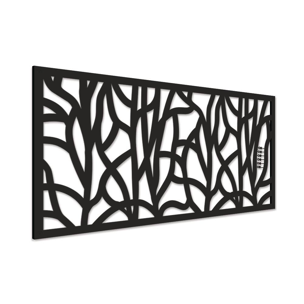 GRID AXCENTS Willow 48 in. x 24 in. Black Polypropylene Multi-Purpose Decorative Panel 62417