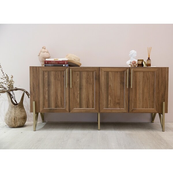 Roomfitters Walnut Finish Mid-century TV Stand Media Console - W59