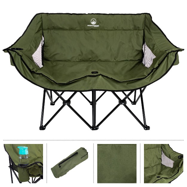 Wakeman Outdoor Camping Chair Loveseat Olive