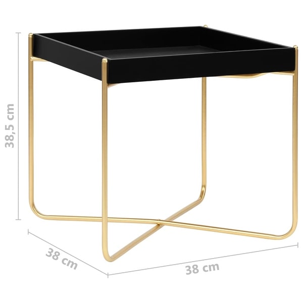 vidaXL Side Table Black and Gold 15