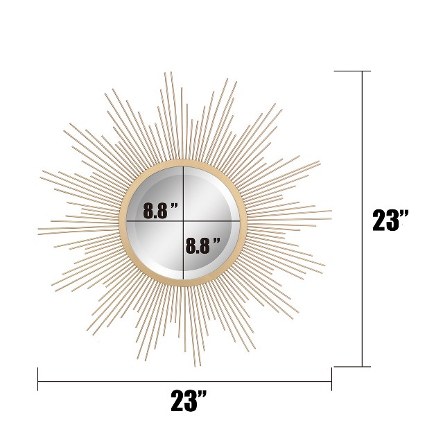 Metal Sunburst Wall Mirror Gold Stonebriar Collection