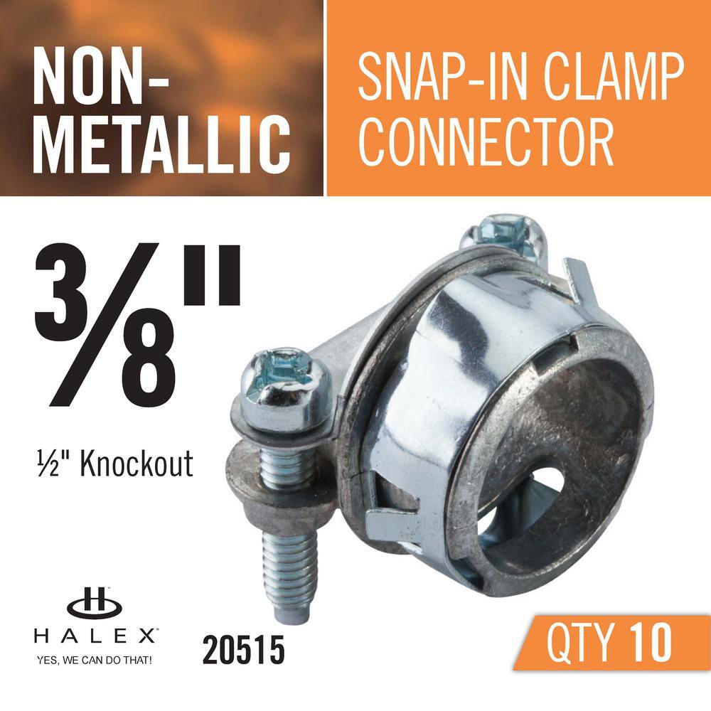 Halex Snaptite 38 in. Standard Fitting Non-Metallic Connector (10-Pack) 20515