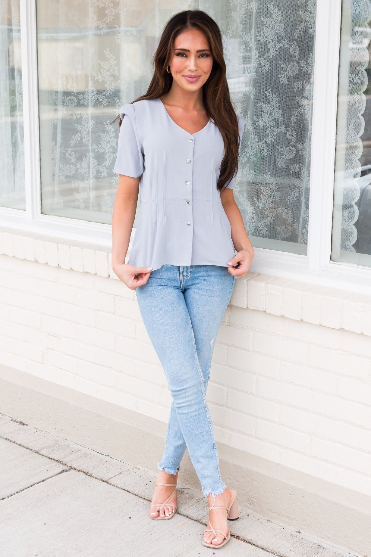 Classic Peplum Modest Blouse