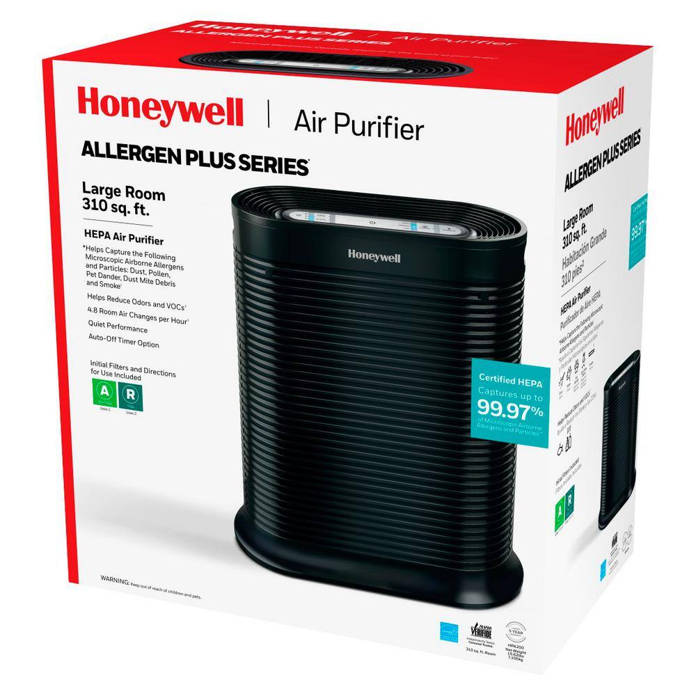 Honeywell HEPA Air Purifier Large Room (310 sq. ft.) Black HPA200