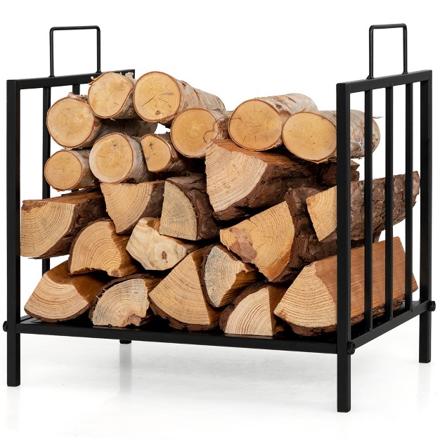 Costway 18 x27 x27 firewood Storage Rack Steel Firewood Storage Log Holder W Handle