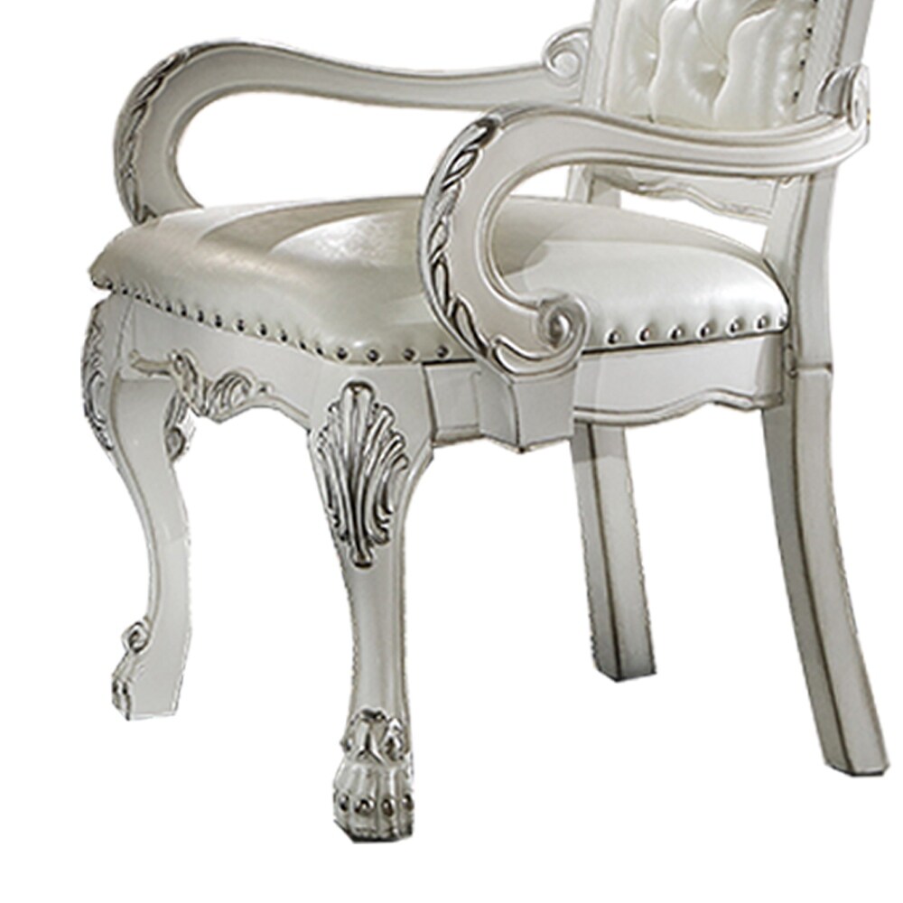 Dresden Executive Office Chair in PU   Bone White Finish