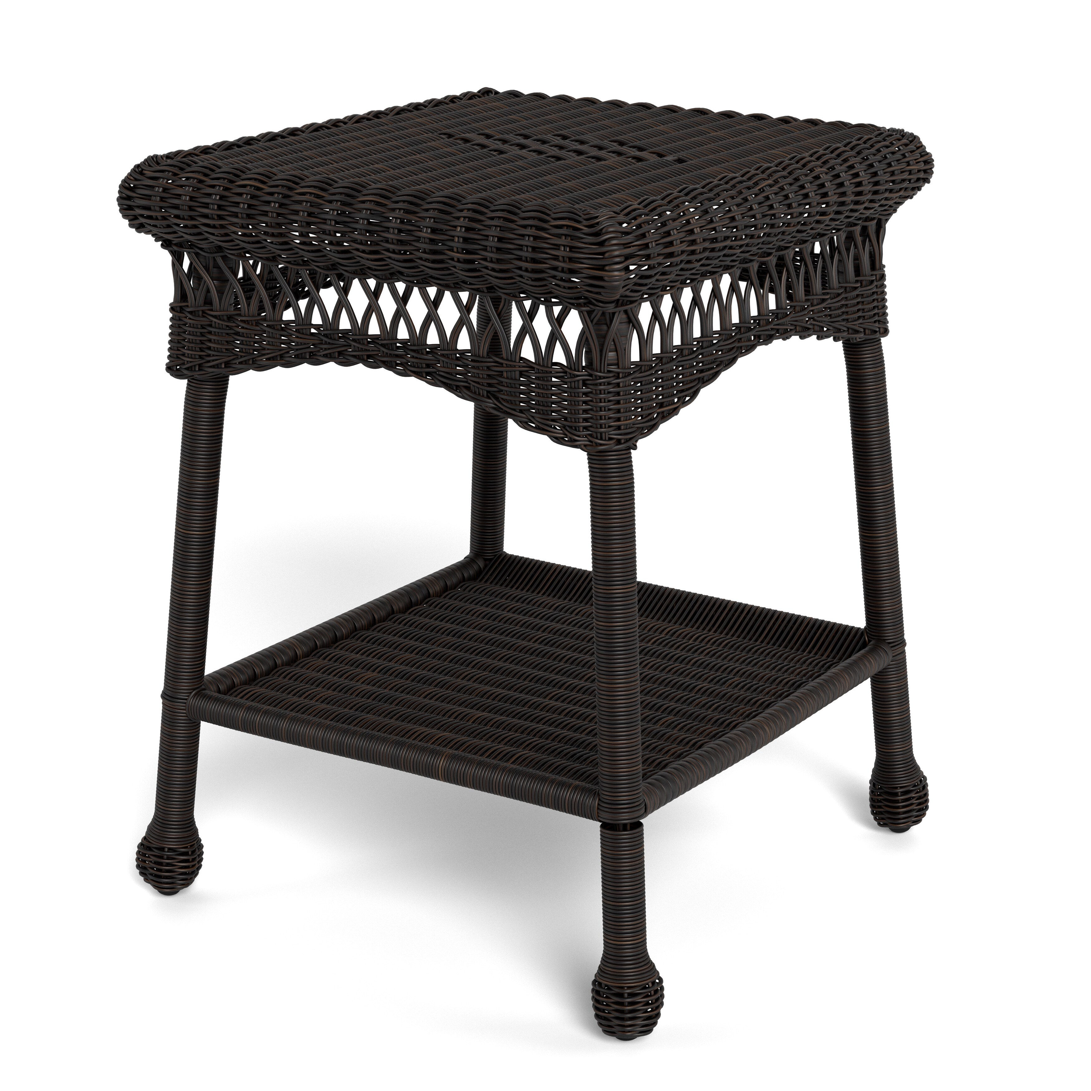 Portside Dark Roast Outdoor Wicker Side Table