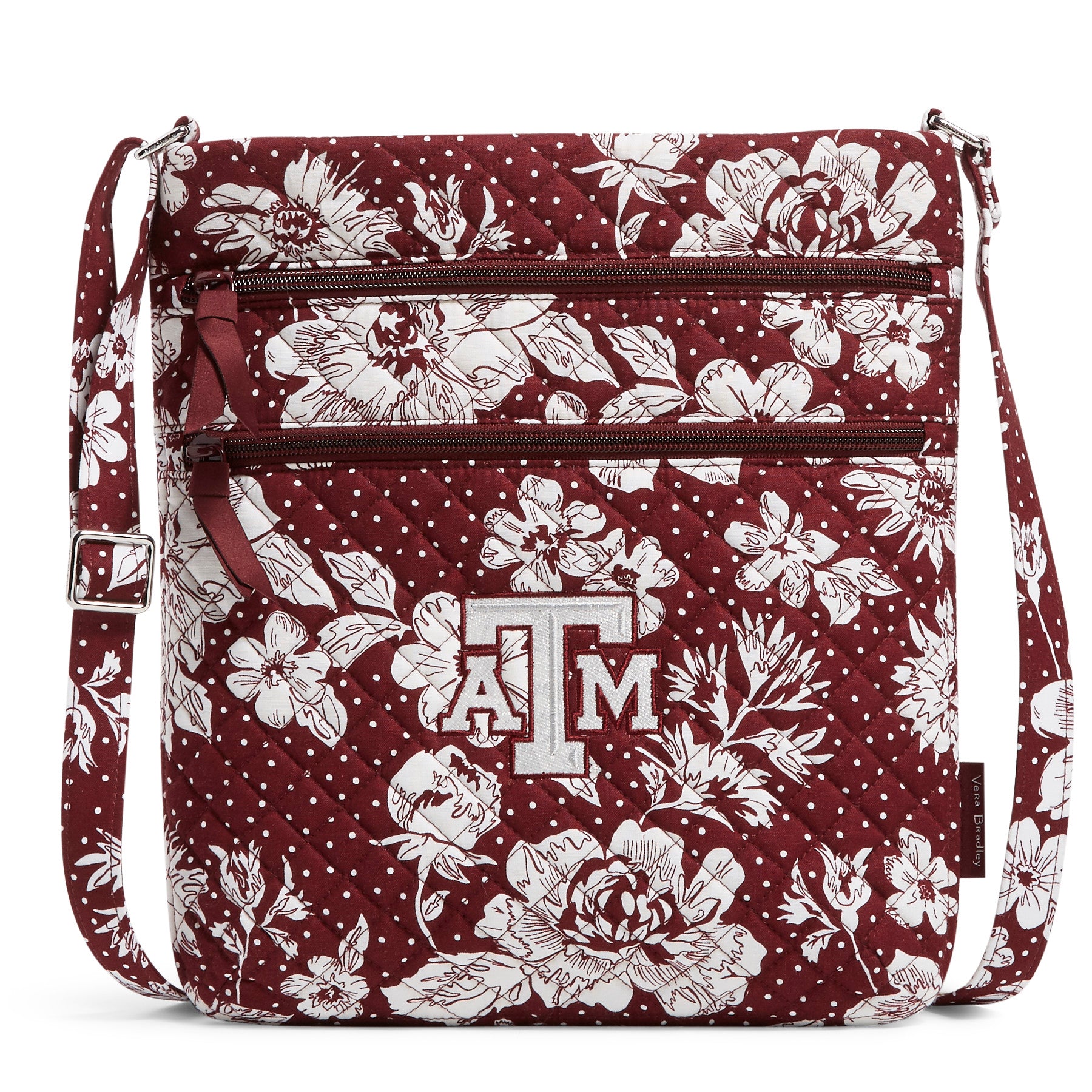 Collegiate Triple Zip Hipster Crossbody Bag