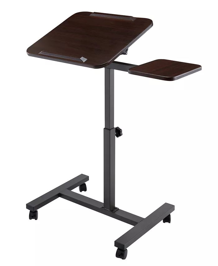 Seville Classics airLIFT Height Adjustable Tilting Mobile Laptop Desk Cart with Mouse Pad Table