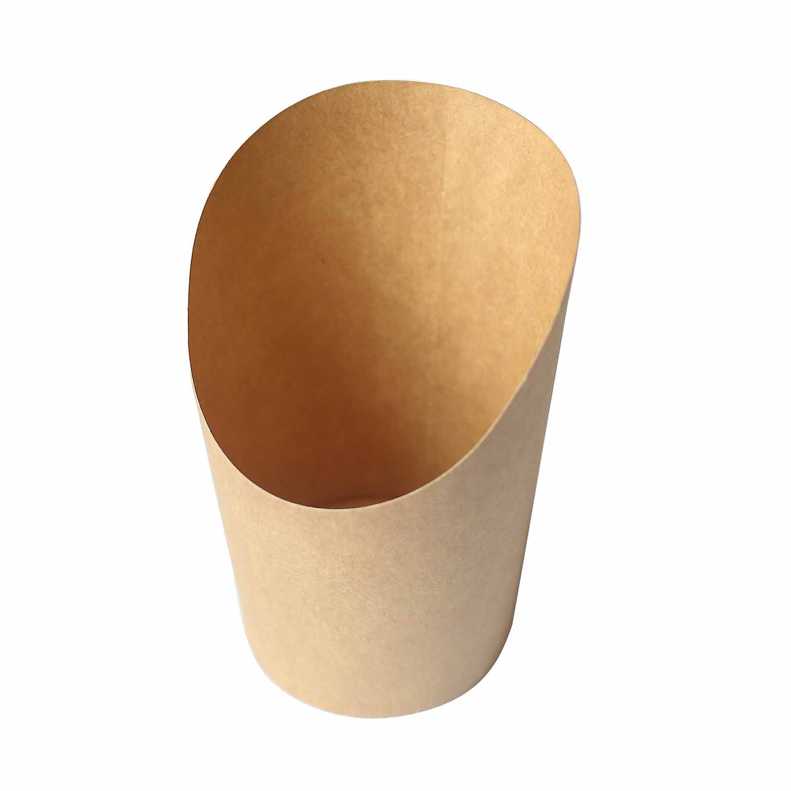 50 Pack Natural Brown Paper Popcorn Box Snack Cups, Disposable Appetizer Cone Cups 14oz