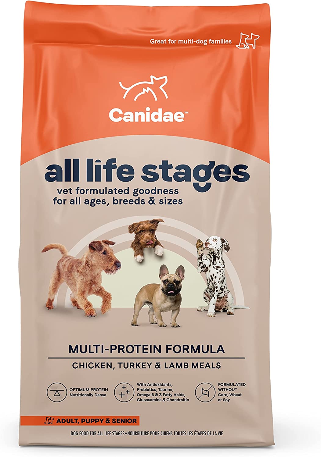 CANIDAE All Life Stages Chicken Turkey and Lamb Formula Dry Dog Food 44 Pound (Pack of 1)