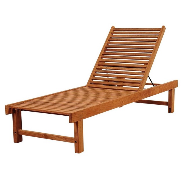 Nias Patio Teak Wood Patio Chaise Lounge Chair International Home Miami