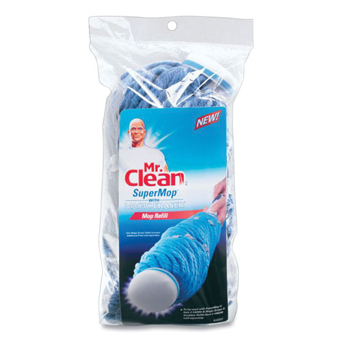 Procter and Gamble Mr. Clean SuperMop with Magic Eraser Mop Refill | Cotton， Blue | PGC446997