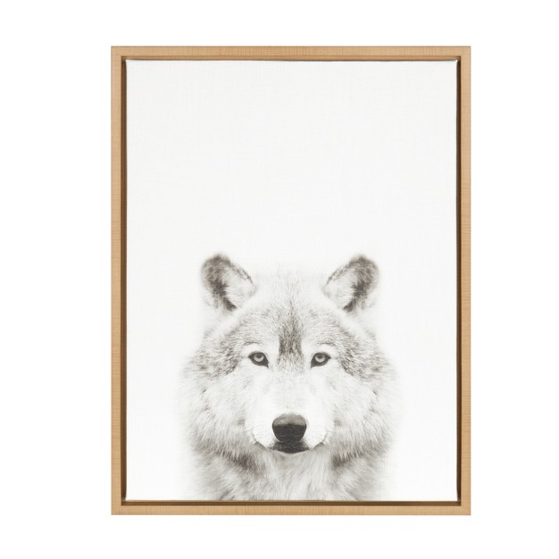 X 24 quot Sylvie Wolf Framed Canvas By Simon Te Tai Natural Kate And Laurel