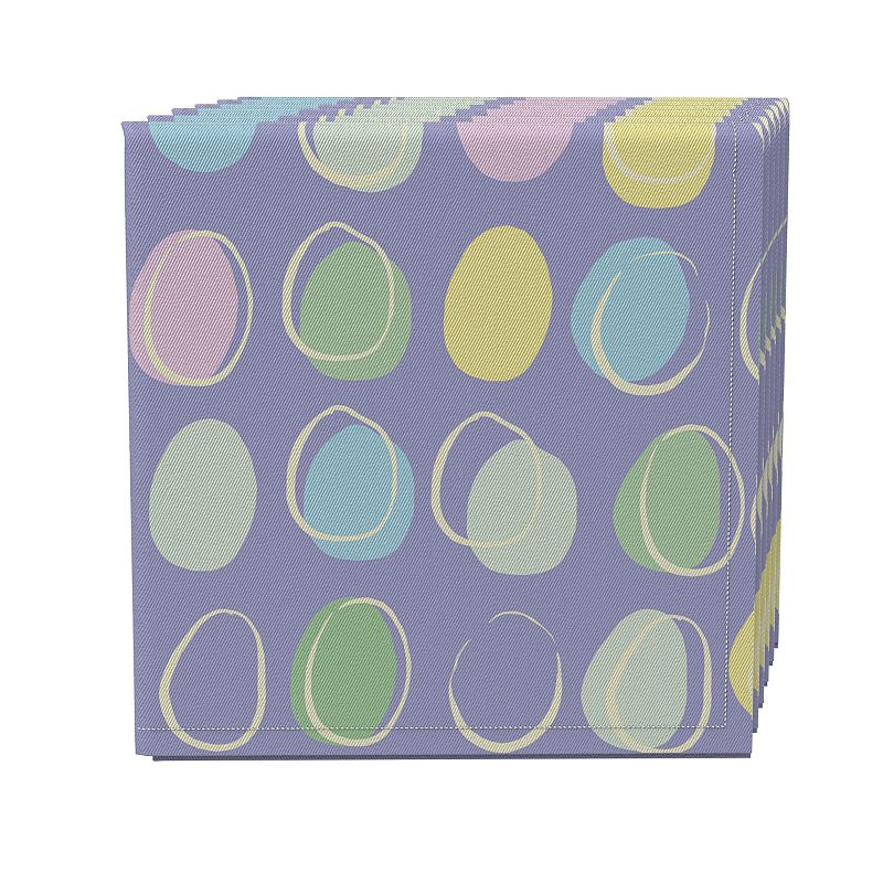 Napkin Set of 4， 100% Cotton， 20x20， Easter Dots Doodle Design