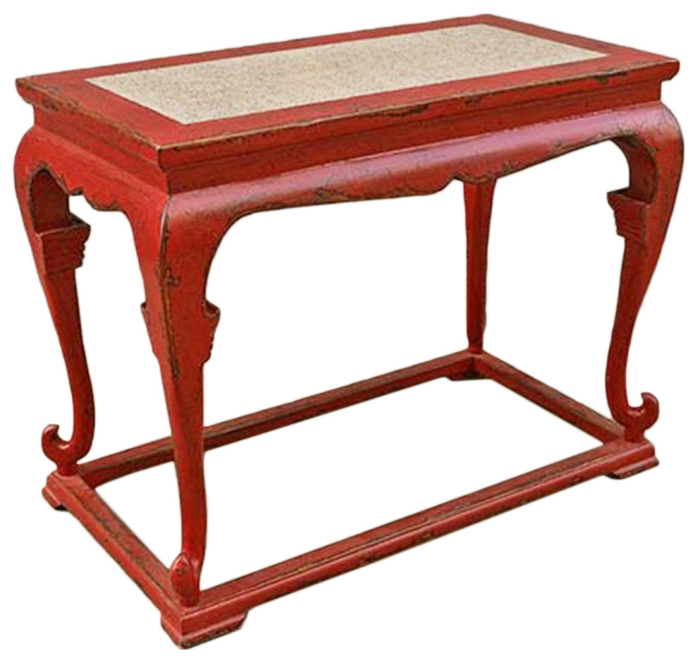 Consigned Mongolian Red Serving Console   Farmhouse   Console Tables   by Design Mix Furniture  Houzz