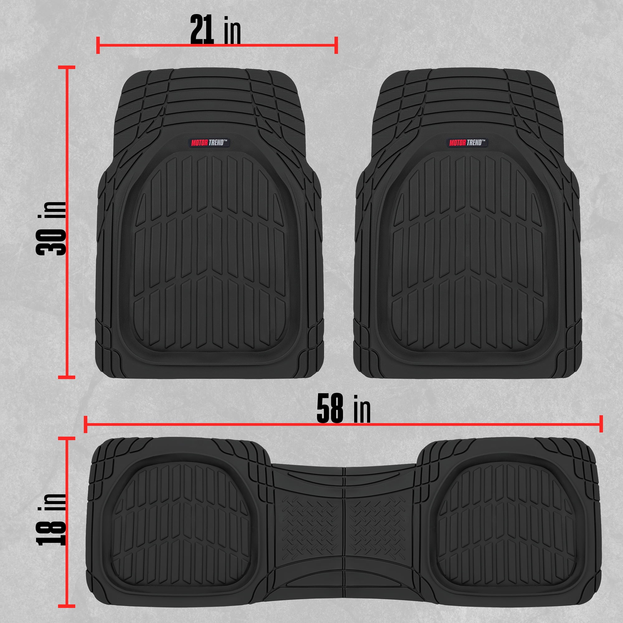 Motor Trend FlexTough Contour - Deep Dish Heavy Duty Rubber Car Floor Mats