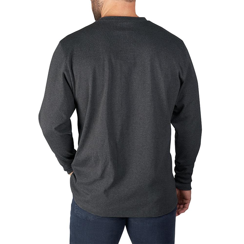 Heavy Duty Gray Pocket Long Sleeve T-Shirt ; 3X