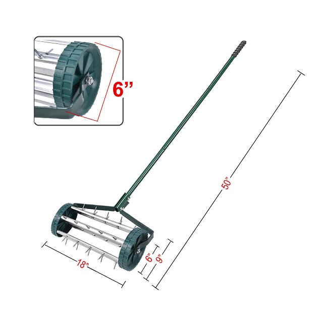 Costway Rolling Garden Lawn Aerator Roller Home Grass Steel Handle