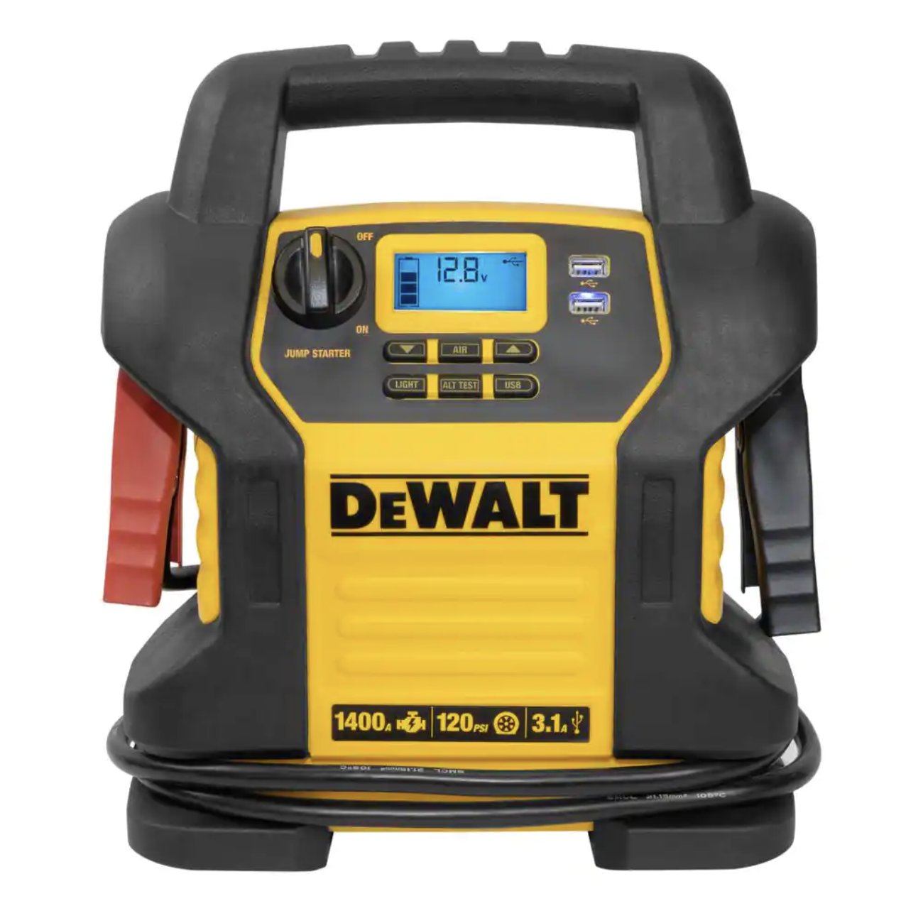 Dewalt 1400 Peak Amp Portable Car Jump Starter with Digital Compressor