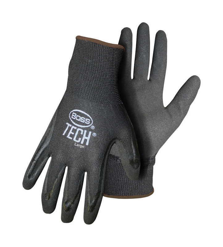 Boss Tech Men\u0027s Indoor/Outdoor Premium Gloves Black L 1 pair