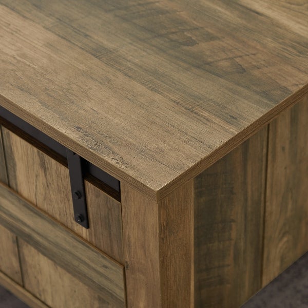 Wood Coffee Table with Shelf in Oak