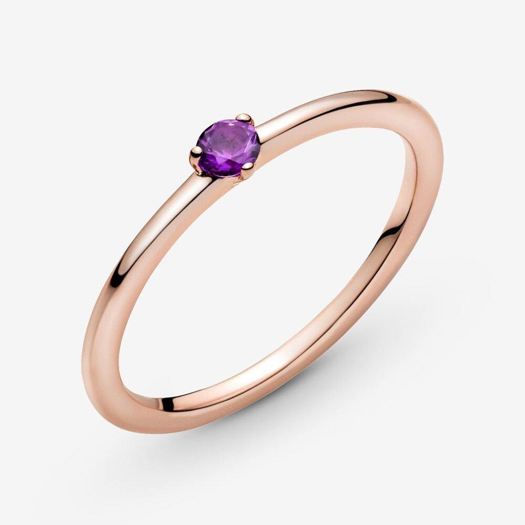 PANDORA  Purple Solitaire Ring