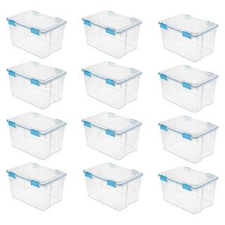 Sterilite 54 Qt. Gasket Box in Clear with Blue Latches (12-Pack) 19344304 12 x 19344304