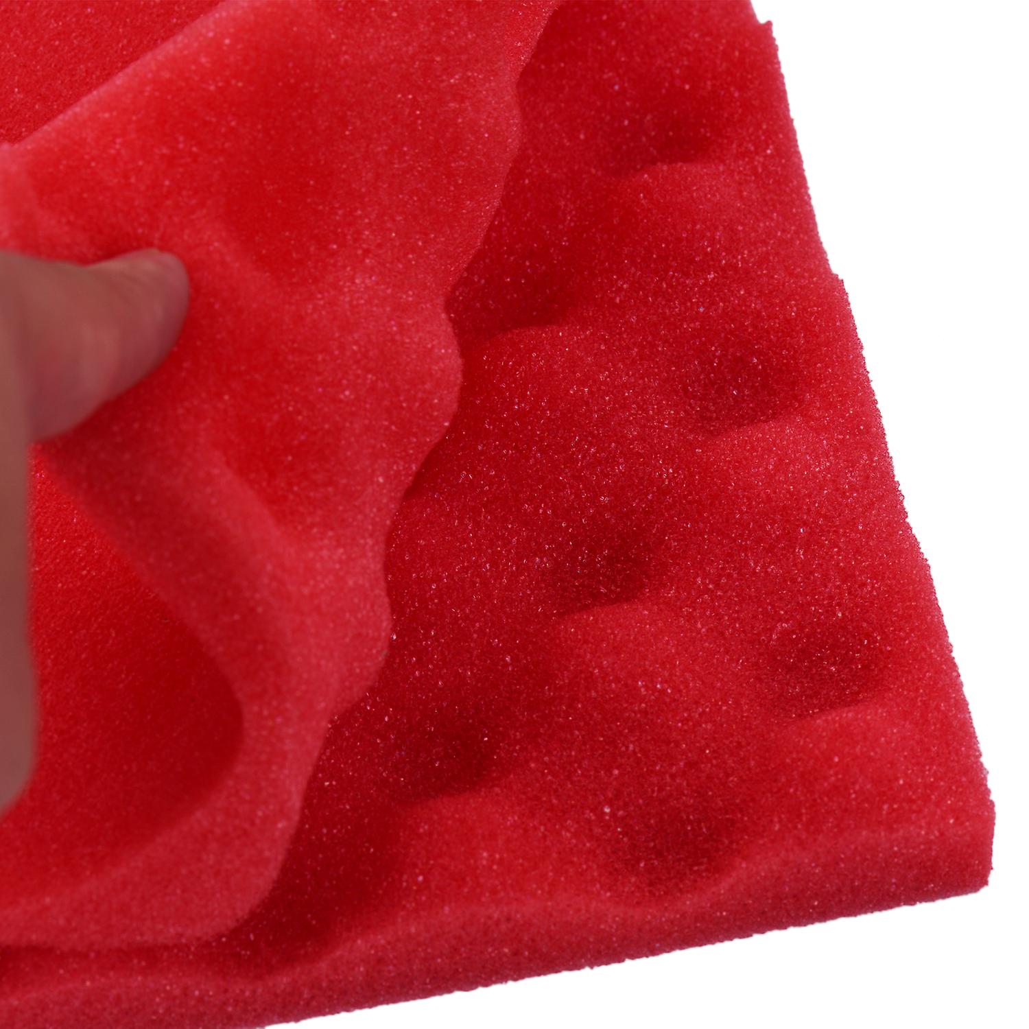 Studio Acoustic Foams Panels Sound Insulation Foam 30 * 30cm/ 12 * 12in， Pack Of 24pcs， Red Red Pack Of 24pcs