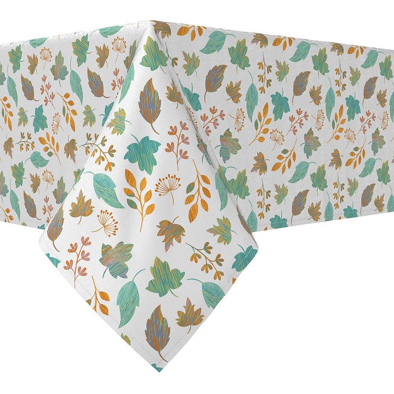 Rectangular Tablecloth， 100% Cotton， 52x104， Painted Leaves